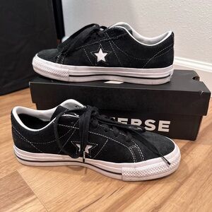 Converse One Star Pro Suede Sneakers in Black & White